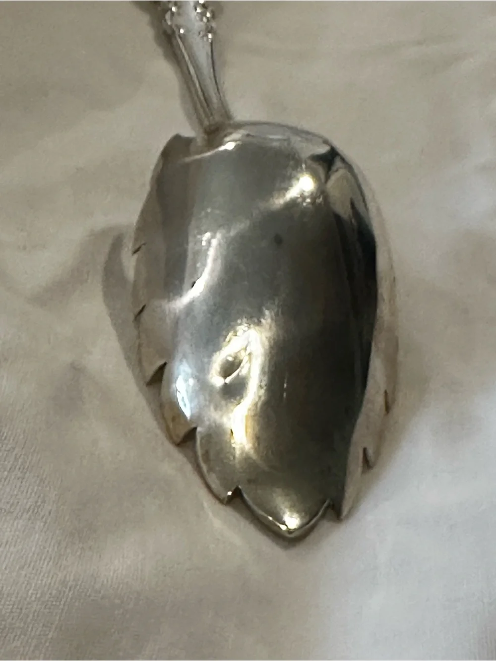 Rare & Elegant Antique SIMPSON HALL & MILLER 925 Sterling Silver Serving Spoon